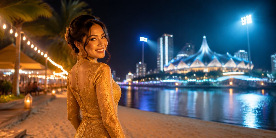 Proses deposit pengguna Malaysia bergaya kebaya melalui platform 5juta di Kuching